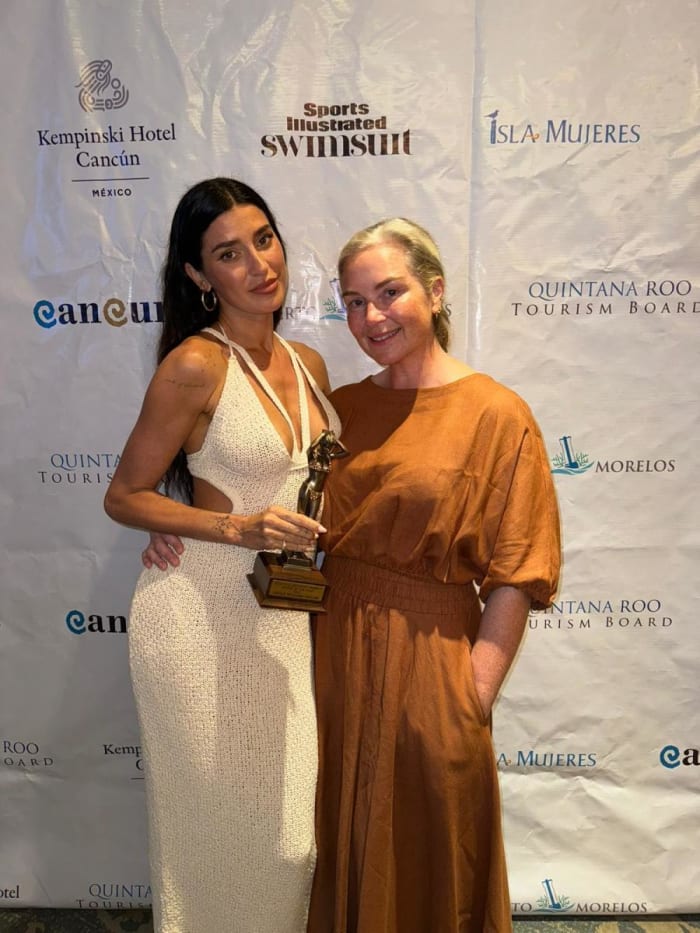 Nicole William English and editor in chief of SI Swimsuit MJ Day at the Kempinski Hotel in Canún, Mexico.